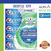 크레스트 컴플리트 플러스 스코프 어드밴스드 치약 232g x 5팩 / Crest Complete Plus Scope Advanced Active Foam Toothpaste, 1개