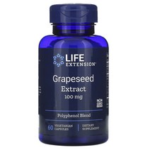 라이프익스텐션 그레이프씨드 추출물 100mg 베지테리안 캡슐, 60개입, 1개