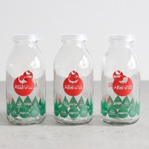 서울우유 레트로 유리병 (330ml) 3Pset - 옵션선택 3P (우유병 요거트병 밀크티병 홈카페유리병), 밀크3P, 3개