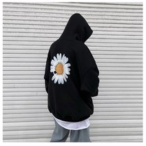 MAN2YA 남녀공용 커플룩 오버핏 빅사이즈 플라워 기모 후드티