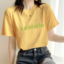 [오늘발송] 스타일아유 여성 기본 반팔티 부드러운 CANNELE 레터링 반팔 티셔츠[AYG6TS482A]