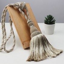 테이프공 만들기1PC 폴 리 에스테 르 술 Tiebacks 커튼 홀더 수 제 장식 밧줄 매달려 공 거실 Accessori, 01 Beige