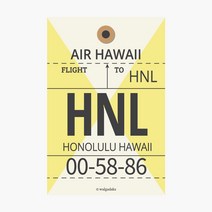 에어라인택 포스트카드 엽서 - Hawaii, 단품