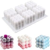 캔들 몰드 석고 방향제 재료 디퓨저 6 캐비티 대형 버블 볼 실리콘 3d 큐브 초콜릿 무스 케이크 아이스크림 베이킹 비누 홈 장식 선물, a