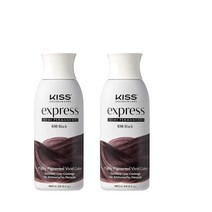 [2개 묶음] Kiss Express Semi Permanent Hair Color 키스 익스프레스 세미 퍼머넌트 헤어 컬러 103.5ml Black