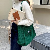 러브앤시티 라딤 체크 숄더 에코백