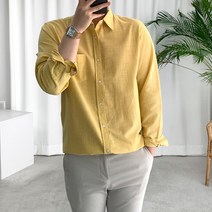 룩플레인 시원한 린넨 바이오워싱 루즈핏 여름 셔츠