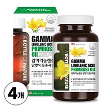 감마리놀렌산 달맞이꽃종자유 감마리놀레산 240mg 함유 월경전 변화개선 도움 식약처인증 건강기능식품, 4개, 180캡슐