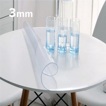 원형 테이블 유리대용 투명매트 큐매트 3mm, 지름 81~90cm