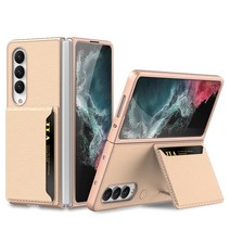갤럭시폴드4 호환 케이스 leather 신용 카드 슬롯 case for samsung galaxy z fold 4 5g phone cover hard pc full 지갑 스탠드