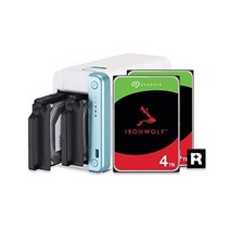 QNAP 2베이 홈 NAS 4TB 저장 용량 사전 구성된 RAID 1 Seagate IronWolf 드라이브 번들 1GbE 포트 TS251D4G24RUS, NAS + 4TB Seagate 드라이브_2베이 4GB