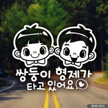 [KT알파쇼핑]쌍둥이 형제가 타고 있어요 자동차스티커-화이트