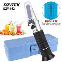 당도계 디지털 당도측정계 비파괴 dzytek 굴절계 디지털 과일 주스 설탕 측정기 듀얼 스케일 brix 0-32 자동 온도 보상, dzy-113, 01 DZY-113