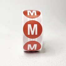의류 사이즈 스티커 옷 라벨 원형 바지 티셔츠 알파벳 크기 표시 M