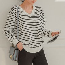 에브리나나 / 미즈 스트라이프 브이넥니트(부드러운소재!)