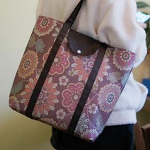 비니램프 부직포백 멀티플라워 폴딩 가방 마켓 여우창고 남녀공용 캐주얼가방