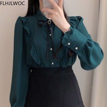 데일리 화이트 난방 흰 셔츠 흰남방 오피스룩 와이셔츠 귀여운 나비 넥타이 프릴 빈티지 일본 디자인 버튼 정장 블라우스 용 프레피 스타일