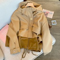 하이엔드 럭셔리무드 투톤 후드 바람막이 야상점퍼 올드머니스타일z1291