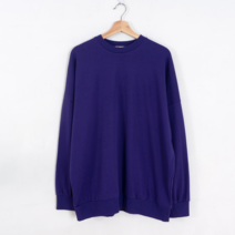 NOB 퍼플 리즌 빅사이즈 남자 오버핏 맨투맨 티셔츠