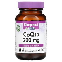 Bluebonnet Nutrition 블루보넷 뉴트리션 CoQ10 200mg 60정 식물성 소프트젤 ubiquinone Q10 d-alpha tocopherol 베타카로틴 비타민E, 기본, 1개