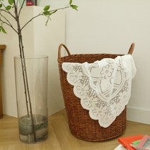 라탄 빨래 세탁 바구니 인테리어 수납 라탄소품 햄퍼, 단품