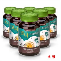 하와이안 코나 스피루리나 원말 200정 항산화 피부 머리카락 건강영양제 이눌린 스피룰리나 스피루니아 가루 추출물 분말 환 원액 엽록소 50종필수영양소 단백질 식약처인증 건강기능식품, 6병