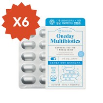 원데이 멀티바이오틱스 100억 생 유산균 프로바이오틱스 아연 함유, 6개, 60정, 60정