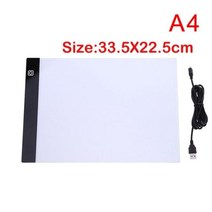 드로잉태블릿 LED 라이트 패드 A2A3A4A5 다이아몬드 페인팅용 아트크래프트 트레이싱 박스 복사 보드 디지털 태블릿 페인팅 드로잉, 없음, A4(33.5x23.5cm)