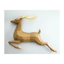 대형 3D 페이퍼크래프트 종이크래프트 크라프트 달리는 순록 기하학적 홈 벽 장식 66, b