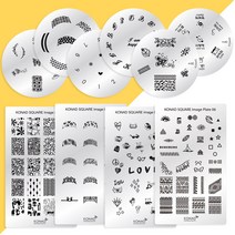 코나드 스탬핑네일아트 이미지판 플레이트, 1개, 04.스퀘어 이미지플레이트 12