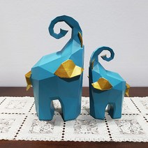 조각코끼리장식품2p, 블루