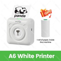 팝콘기계 팝콘메이커 대용량 가정용 업소용 영화관 팝콘튀기기 팝콘만들기 PeriPage A6 미니 휴대용 감열식 프린터 포토 포켓 라벨 스티커 컬러 용지 롤 58mm 무선 인쇄 메이, [01] 1 White