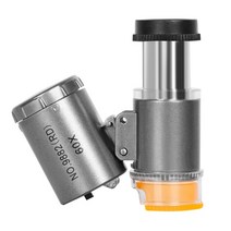 루배 lupe 휴대용 현미경 60x led 빛 uv 램프 optical loupe glass len magnifier for jewelry gem coin stamp rock, 협력사, 회색