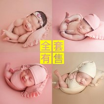 셀프 본아트 촬영 스튜디오 소품 신생아 백일 아기, 랩  헤드 플라워 라이트 그린 고탄성