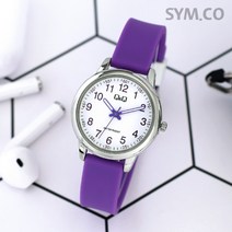 큐앤큐 학생 저소음 수능 시험 라벤더시계 QC15J-324Y