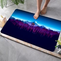 심플 풍경 연질 규조 진흙 고무 매트 테크니컬 플리스 욕실발판, C03-50x80cm