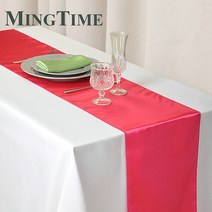 빈티지테이블러너 새틴 테이블 러너 30cm X 275cm 웨딩 파티 용품 크리스마스 홈 모던 커피 다이닝 럭셔리, 15 Fuchsia