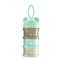 간식메이커 붕어빵기계 와플기계3/4 레이어 곰 스타일 휴대용 유아식 저장 상자 필수 시리얼 만화 우유, 02 green 3