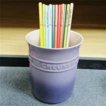 쿨러쉬 레크루제 프렌치 사기 주방 액세서리 주걱자리 수저통 가정용 컬러 나이프와 포크스푼 수납, 보라색 젓가락 도구 홀더