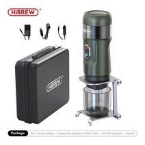 미니 토스터 HiBREW 무선 가열 휴대용 에스프레소 커피 머신 자동차 가정용 캠핑 메이커 네스프레소 돌체 캡슐 파우더에 적합, [01] H4B GN, [02] EU