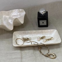 [살림일기] 앤틱 직사각 화이트 쉘 쥬얼리 악세사리 썬글라스 안경 작은 소품 트레이 진열