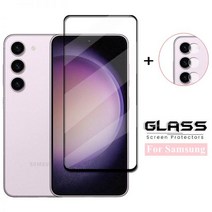 전체 커버 유리 삼성 갤럭시 호환 S23 강화 화면 보호기 렌즈 필름, For Galaxy S21 Ultra, 2 Glass 2Camera Lens