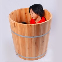 히노끼 전신 욕조 나무 사우나 가정용 목욕기 히노키탕 대형 핀란드 목욕통, 직경 60 높이 60(문폭 60 이상)