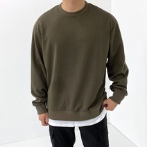 베럴댄나우 남녀공용 오버핏 옆트임 레이어드 맨투맨