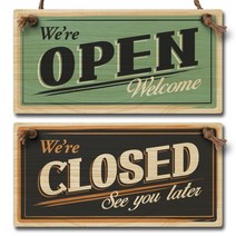 나무 오픈클로즈 양면 우드 팻말 안내판 표지판_W1_003, 단품