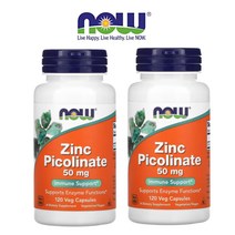 [1+1] 나우 푸드 징크 피콜리네이트 50mg 120캡슐 Zinc Picolinate 아연