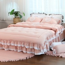 류금숙 프렌치감성 실키케어 프릴 차렵이불 베개커버세트 (SS/Q/K/SK)