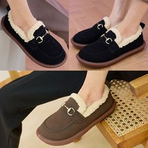 벨루치슈즈 여성 금장 체인 발편한 엄마선물 중년 털 로퍼 모카신 효도화 할머니 털신