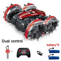 4Wd 원격 제어 자동차 수륙 양용 차량 RC 장난감 보트 드리프트 제스처 스턴트 어린이 성인, 05 2B dual contrl red