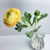 라넌큘러스 조화 생화같은 장식용 인테리어 테이블 조화 시들지않는 진짜같은 실크플라워 러넌큘러스 꽃, 옐로우